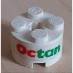 Brick, Round 2 x 2 with Axle Hole with Octan Pattern (Sticker) - Set 6551