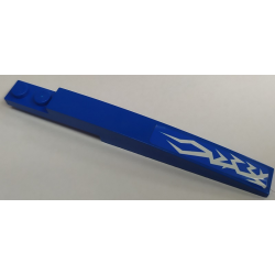 Slope, Curved 10 x 1 with White Lightning on Blue Background Pattern Model Left Side (Sticker) - Set 70731 Slope, Curved 10 x 1 with White Lightning on Blue Background Pattern Model Left Side (Sticker) - Set 70731