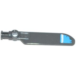 Technic Rotor Blade Small with Axle and Pin Connector End with White Stripe on Dark Azure Background Pattern on Bottom (Sticker) - Set 70129 Technic Rotor Blade Small with Axle and Pin Connector End with White Stripe on Dark Azure Background Pattern on Bottom (Sticker) - Set 70129
