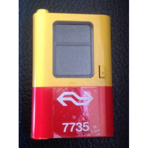 Деталь LEGO 4181pb075 Door 1 x 4 x 5 Train Left, Thin Support at Bottom with Red Bottom Half and White Dutch NS '7735' Pattern (Sticker) - Set 7735