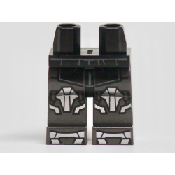 Hips and Pearl Dark Gray Legs with SW Sith Robe, Silver Mechanical Knee Armor and Feet Pattern (Darth Maul)