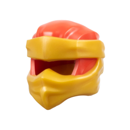 Деталь LEGO 4910pb03 Minifigure, Headgear Ninjago Wrap Type 9 with Molded Pearl Gold Wraps and Knot Pattern - Red