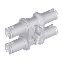 Technic, Pin Double with Axle Hole with Squared Pin Holes - Light Bluish Gray
