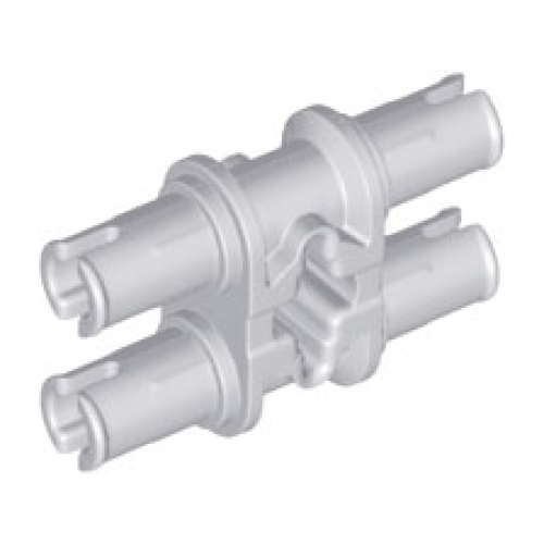 Деталь LEGO 65098 Technic, Pin Double with Axle Hole with Squared Pin Holes - Light Bluish Gray