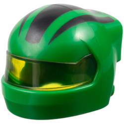 Minifigure, Headgear Helmet Formula 1 with Molded Trans-Yellow Visor and Printed Black Stripes Pattern Minifigure, Headgear Helmet Formula 1 with Molded Trans-Yellow Visor and Printed Black Stripes Pattern