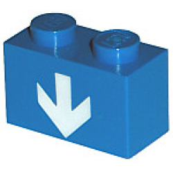 Brick 1 x 2 with White Down Arrow Pattern Brick 1 x 2 with White Down Arrow Pattern
