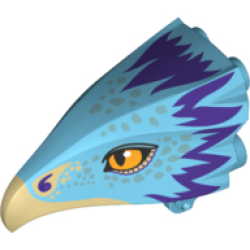 Bird Head Jaw Upper with Dark Tan Beak and Purple Feathers Pattern (Occamy) Bird Head Jaw Upper with Dark Tan Beak and Purple Feathers Pattern (Occamy)
