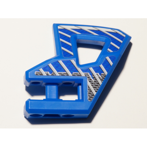 Деталь LEGO 45786pb04 Technic, Panel RC Car Flexible Bumper Left with Gray Stripes on Blue and Black Background Pattern (Stickers) - Set 8369-2 - Blue