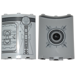 Cylinder Quarter 4 x 4 x 6 with SW Droid Escape Pod Pattern 4 Outside and Round Window and Star Destroyer Pattern Inside (Stickers) - Set 75136 Cylinder Quarter 4 x 4 x 6 with SW Droid Escape Pod Pattern 4 Outside and Round Window and Star Destroyer Pattern Inside (Stickers) - Set 75136