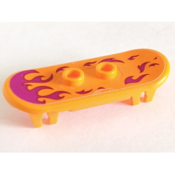 Minifigure, Utensil Skateboard Deck with Magenta Flames Pattern (Sticker) - Set 41335