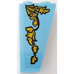 Slope, Inverted 75 2 x 1 x 3 with Gold Leaves Ornament Pattern Side B (Sticker) - Set 75958