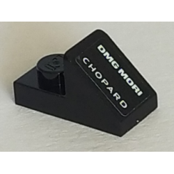 Slope 45 2 x 1 with 2/3 Cutout with 'DMG MORI' and 'CHOPARD' Pattern Model Left Side (Sticker) - Set 75887 Slope 45 2 x 1 with 2/3 Cutout with 'DMG MORI' and 'CHOPARD' Pattern Model Left Side (Sticker) - Set 75887