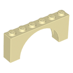 Arch 1 x 6 x 2 - Thin Top without Reinforced Underside - Tan