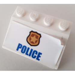 Slope 33 3 x 4 with Gold Badge and Blue 'POLICE' Pattern (Sticker) - Set 60140 Slope 33 3 x 4 with Gold Badge and Blue 'POLICE' Pattern (Sticker) - Set 60140