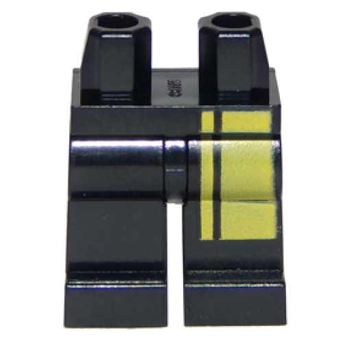 Деталь LEGO 970c00pb0643 Hips and Legs with Narrow and Wide Double Yellow Stripes on Left Leg Pattern