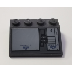 Slope 33 3 x 4 with Light Bluish Gray Panels and Aurebesh Characters 'NO STEP' Pattern Model Right Side (Sticker) - Set 75149 Slope 33 3 x 4 with Light Bluish Gray Panels and Aurebesh Characters 'NO STEP' Pattern Model Right Side (Sticker) - Set 75149