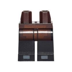 Hips and Black Legs with Pixelated Reddish Brown and Dark Brown Pants and Dark Bluish Gray Shoes Pattern Hips and Black Legs with Pixelated Reddish Brown and Dark Brown Pants and Dark Bluish Gray Shoes Pattern