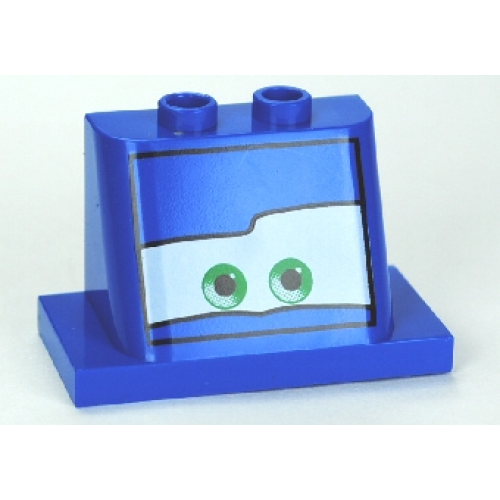 Деталь LEGO 93598pb07 Windscreen 2 x 3 x 2 with 2 x 4 Base with Eyes on White Background Pattern 5