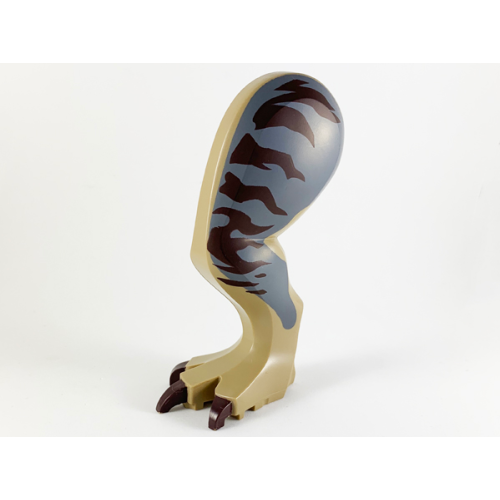 Деталь LEGO 98061c01pb08 Dinosaur Leg Large (Rear) Tyrannosaurus rex Left with Black Pin with Dark Brown Claws and Stripes on Dark Bluish Gray Pattern