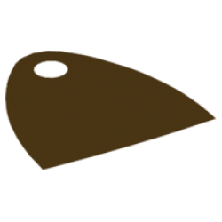 Minifigure Cape Cloth, Short 30mm with Straight Bottom and Single Top Hole, (Juniors) - Spongy Stretchable Fabric - Dark Brown
