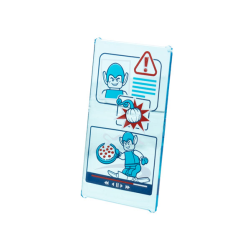 Glass for Window 1 x 4 x 6 with Medium Azure, Red and White Warning Screen, Green Goblin with Pizza Pattern