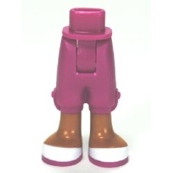 Mini Doll Hips and Trousers Cropped with Medium Nougat Legs and White Shoes with Magenta Soles Pattern - Thick Hinge