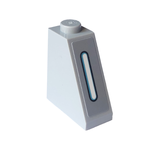 Деталь LEGO 60481pb015 Slope 65 2 x 1 x 2 with White and Medium Azure SW Death Star Wall Light Pattern (Sticker) - Set 75324