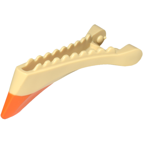 Деталь LEGO 2811pb01 Skimwing Jaw Lower with Orange Fin Pattern