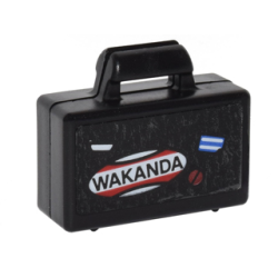 Minifigure, Utensil Briefcase with 'WAKANDA', Blue and White Stripes and Red Circle with Black Line Pattern (Sticker) - Set 76051