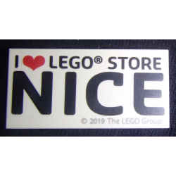 Tile 2 x 4 with 'I Heart LEGO STORE NICE' Pattern