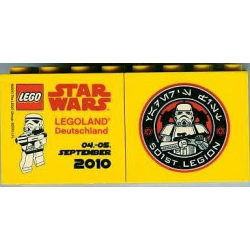 Brick 2 x 4 x 3 with Legoland Deutschland Star Wars 04. - 05. September 2010, 501st Legion Logo on Reverse Pattern Brick 2 x 4 x 3 with Legoland Deutschland Star Wars 04. - 05. September 2010, 501st Legion Logo on Reverse Pattern