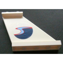 Tail 4 x 1 x 3 with Dark Blue, Medium Blue and Red Wave Pattern on Right Side (Sticker) - Set 4642