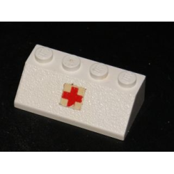 Slope 45 2 x 4 with Red Cross Pattern (Sticker) - Sets 386 / 770 Slope 45 2 x 4 with Red Cross Pattern (Sticker) - Sets 386 / 770