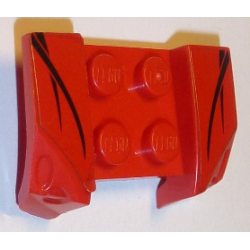 Vehicle, Mudguard 2 x 4 with Headlights Overhang with Black Streaks Pattern on Both Sides (Stickers) - Set 8150