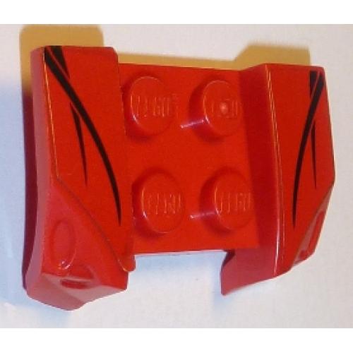 Деталь LEGO 44674pb27 Vehicle, Mudguard 2 x 4 with Headlights Overhang with Black Streaks Pattern on Both Sides (Stickers) - Set 8150