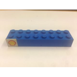 Brick 2 x 8 with Shell Logo Pattern Left (Sticker) - Set 392-1