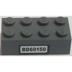 Brick 2 x 4 with 'BD60150' Pattern (Sticker) - Set 60150