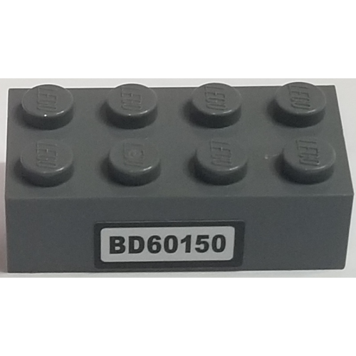 Деталь LEGO 3001pb146 Brick 2 x 4 with 'BD60150' Pattern (Sticker) - Set 60150