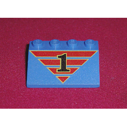 Slope 33 3 x 4 with Black '1' on Red Striped Triangle Pattern Slope 33 3 x 4 with Black '1' on Red Striped Triangle Pattern