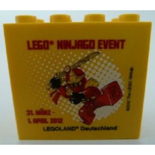 Деталь LEGO 30144pb118 Brick 2 x 4 x 3 with Legoland Deutschland LEGO NINJAGO EVENT 31. März - 1. April 2012 Pattern
