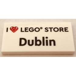 Tile 2 x 4 with 'I Heart LEGO STORE Dublin' Pattern Tile 2 x 4 with 'I Heart LEGO STORE Dublin' Pattern