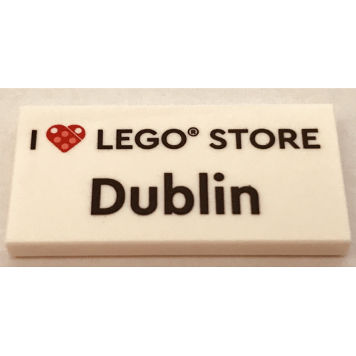 Деталь LEGO 87079pb1171 Tile 2 x 4 with 'I Heart LEGO STORE Dublin' Pattern