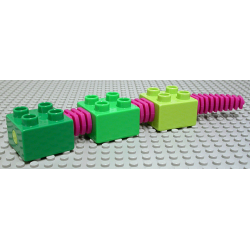 Duplo Figure Body Animal 2 x 2 Brick with Magenta Flexible Spine Segments and Additional Bright Green and Lime 2 x 2 Bricks Duplo Figure Body Animal 2 x 2 Brick with Magenta Flexible Spine Segments and Additional Bright Green and Lime 2 x 2 Bricks