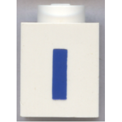 Brick 1 x 1 with Blue Capital Letter I Pattern (Bold Font)