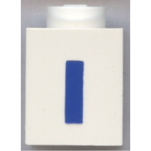 Деталь LEGO 3005ptIb Brick 1 x 1 with Blue Capital Letter I Pattern (Bold Font)