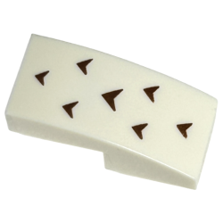 Slope, Curved 2 x 1 x 2/3 with 7 Reddish Brown Arrowheads / Feathers Pattern (BrickHeadz Hedwig Wing)