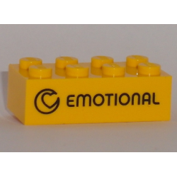 Brick 2 x 4 with Black 'EMOTIONAL' Pattern (Play Day 2018)