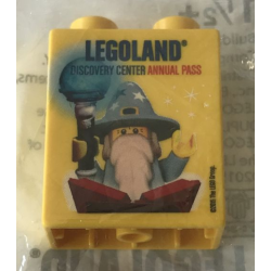 Duplo, Brick 1 x 2 x 2 with Wizard Annual Pass 2015 LEGOLAND Discovery Center Pattern Duplo, Brick 1 x 2 x 2 with Wizard Annual Pass 2015 LEGOLAND Discovery Center Pattern