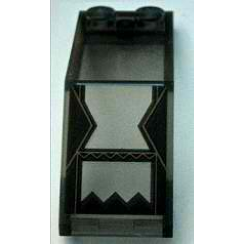 Деталь LEGO 6070pb011 Windscreen 5 x 2 x 1 2/3 with Transparent Cutouts with Jagged Bottom Edge Pattern (Sticker) - Set 7888