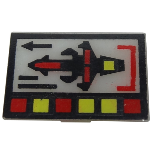 Деталь LEGO x906 Electric, Light Slope 45 2 x 2 Clip-On Plate with Computer Console Pattern